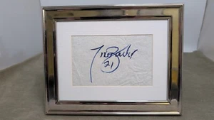 Tiki Barber New York Giants Signature on a framed napkin from NY Restaurant - Picture 1 of 3