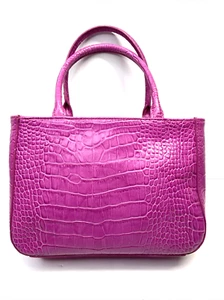 Bolso de mano Express mujer rosa/púrpura cuero genuino Y2K vintage - Imagen 1 de 5