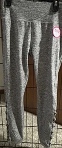 NWT Justice Girls M 10 Gray Ankle Legging Lattice Tech Pocket - Picture 1 of 9