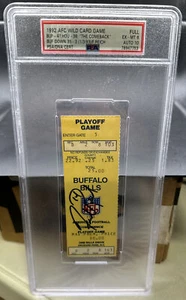 1992 AFC Wild Card Game “The Comeback” Frank Reich Signed Ticket PSA 6 10 Auto - Picture 1 of 2