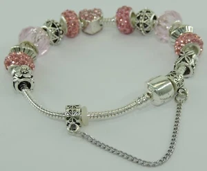 Damen 925er Silber Bettelarmband mit Farbsteinen 19 cm - Picture 1 of 4