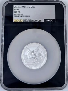 2024 Mo Mexico Silver Libertad 2 Onza NGC MS 70 2 Oz Silver Coin - Picture 1 of 2