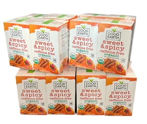 Good Earth Sweet & Spicy Original Caffeine Free Organic TEA 18/box LOT OF 16=288 - Picture 1 of 8