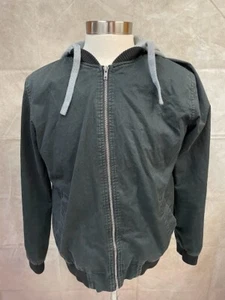 Kenji Men's Black Bomber Jacket Hooded Size M - Picture 1 of 6