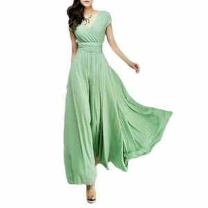 Women Evening Gown Dress Party Long Formal Cocktai~ Prom Bridesmaid Chiffon Ball - Picture 1 of 21