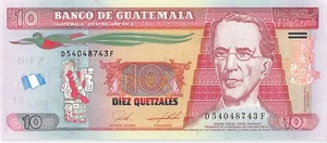 Guatemala 10 Quetzales 13.2.2019 Series F-A Uncirculated Banknote VV - Picture 1 of 2