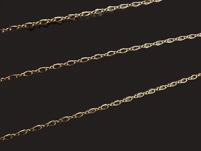 "Delicado collar de cadena de eslabones de 3 mm 1/20 14 k relleno de oro amarillo 29"" apx 3 gm" Foto 1 de 4