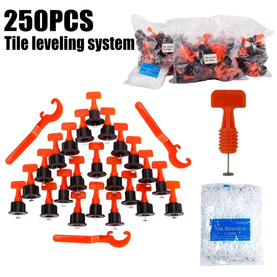 250x Tile Leveling System 1/16" Reusable Tile Leveling Installation Tools - Image 1 of 4