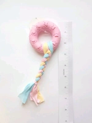 Anillo Donut Juguete Perro. Goma, Duradero 3" Redondo con Cuerda Trenzada. Para perros pequeños  Foto 1 de 2
