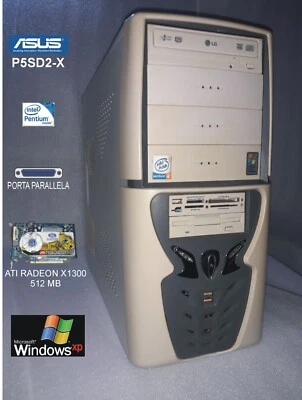 ASUS P5SD2-X - PENT. IV 3.2 - ATI Radeon X1300 512MB - WINDOWS XP - TESTATO - Immagine 1 di 4