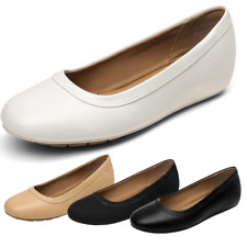 Women Slip On Flat Shoes Low Wedge Round Toe Comfortable Ballet Flat Shoes