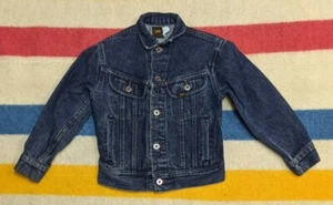 VTG 80s Lee USA PATD 153438 Blue Move Denim Button Trucker Jacket Kids S - Picture 1 of 10