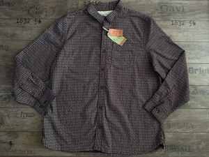 CAMISA HOMBRE MANGA LARGA 100% ALGODÓN CIRUELA ESTAMPADO HOJAS CARA GRASA - 2XL XXL - NUEVA CON ETIQUETAS - Imagen 1 de 7