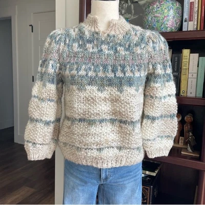 Suéter Lauren Hansen Tejido a Mano Acogedor Country Coded Talla Mediana Foto 1 de 4