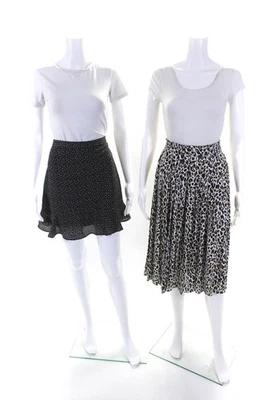 J Crew Womens Crepe Printed A-Line Skirts Black Size 4 Lot 2 - Image 1 of 4