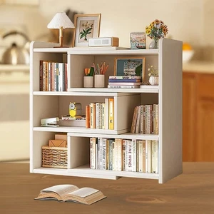 Wooden Shelf Bookcase Shelving 4 Tier Display Storage Unit Stand Stretchable-UK - Picture 1 of 20