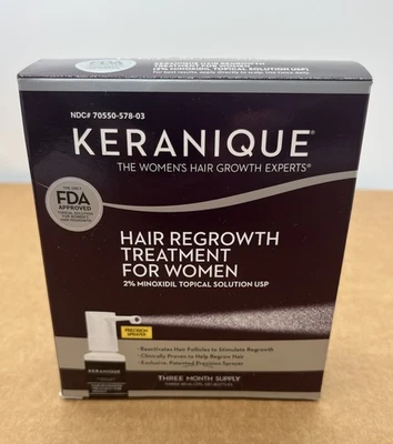 Keranique Women Hair Regrowth Treatment 2% Minoxidil 3 Month Supply Expired 2021 - Image 1 of 4