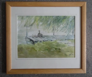 Ducks by the Thames at Hampton. Lucy Crewdson Original Watercolour - Picture 1 of 7