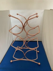Beautiful Unique Copper Coloured Stack Compact Wine Rack Holds Six Bottles - Picture 1 of 1