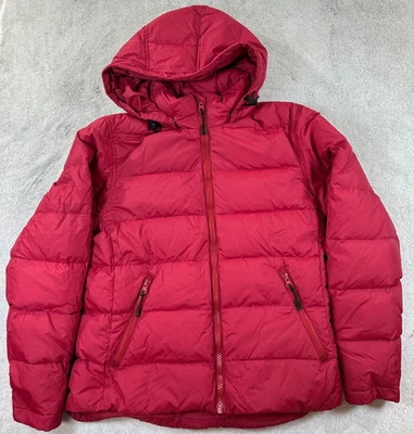 Lands’ End Coat Women’s Puffer Down Jacket Red Hooded Winter Warm Size Small S - Image 1 of 4