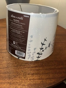 Allen + Roth 8x10x7 in Off White Screen Print Drum Lamp Shade - Picture 1 of 3