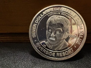 🔥 1993 Riverside Resort 7 $ Silver Strike Coin - .999 Fine Silver, 0,643 oz - Bild 1 von 4