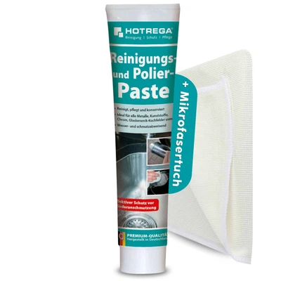 HOTREGA Reinigungs Polierpaste Glaskeramik Kochfeld 125ml inkl Microfasertuch