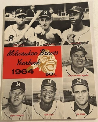 1964 MILWAUKEE BRAVES Yearbook HANK AARON Warren SPAHN Joe TORRE Eddie MATHEWS - Image 1 of 4