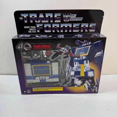 Transformers REISSUE 40th Anniversary G1 SOUNDWAVE Laserbeak Ravage *BOX WEAR* - Image 1 of 4