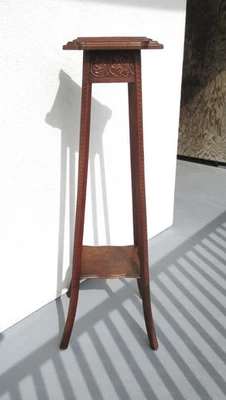 Sellette en bois et marbre Art Nouveau - Début XXème - Photo 1/4