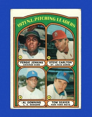 1972 Topps Set-Break # 93 NL Pitching Leaders en muy buen estado-en muy buen estado (arruga) *GMCARDS* Foto 1 de 2