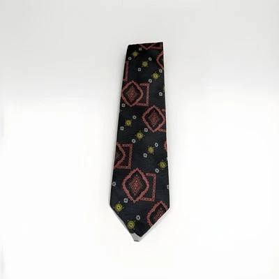 Gravata vintage Riviera com padrão geométrico multicolorida - Imagem 1 de 4