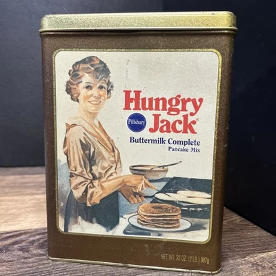 Hungry Jack Pancake Mix Collectors Tin Advertisement VTG Reproduction Empty - Image 1 of 4