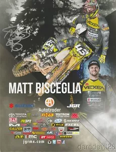 Postal de motocross 2017 firmada por Matt Bisceglia Joe Gibbs Racing Suzuki Supercross - Imagen 1 de 1
