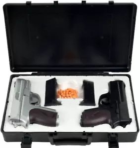 New CYMA Twin Spring Airsoft Dual Pistol Combo Pack Set Hand Gun W/Case 6Mm BB - Picture 1 of 12