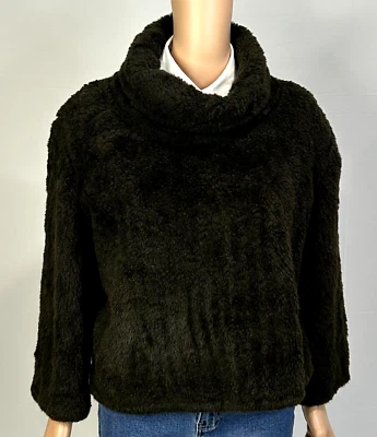 bebe Moda Women 1 Brown Cowl Cropped Pullover Kimono Sleeve Cozy Classy - Image 1 of 4