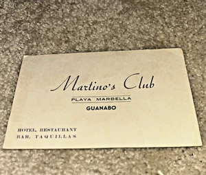 1950s HAVANA CUBA Business Card - MARTINO'S CLUB, Hotel / Restaurant GUANABO - Picture 1 of 2