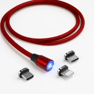 3 in 1 Magnetic Charging Cable 60W Fast Charge For Iphone USB Type C Micro USB - Picture 1 of 12