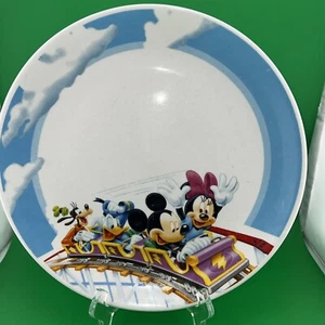 Disney Mickey Minnie Donald & Goofy On Roller Coaster Ride Gibson 10" Plate Fun - Picture 1 of 5