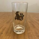 Vintage Capricon Glass Drink Barware Applied Gold Zodiac Sign