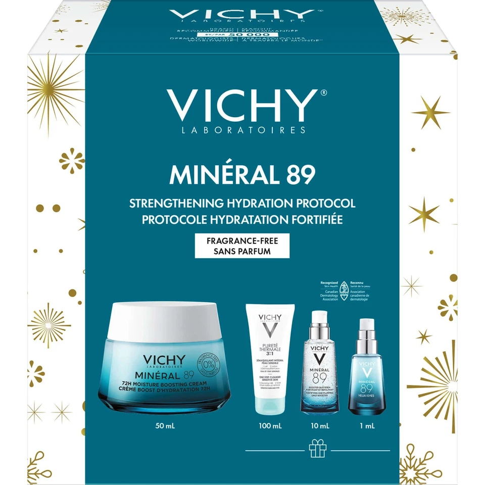 Vichy Minéral 89 Fragrance-free Cream Kit Redensify Daily Moisturizing 4pcs NEW - Image 1 of 1