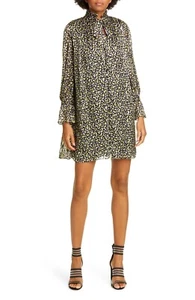 NWT $440 Alice + Olivia Rei Ruffle Collar Tie Shift Dress in size Large! - Picture 1 of 8