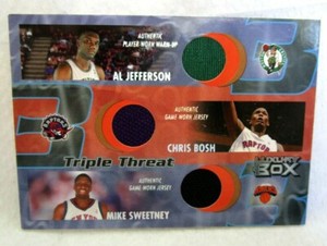 Al Jefferson/Chris Bosh/Mike Sweetney 2004-05 Luxury Box Tripe Threat 3Clr Patch