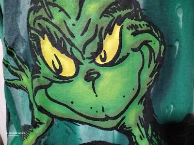 Vintage 1997 GRINCH XL T-Shirt tops Dr Seuss tie dye green Christmas laundered  - Image 1 of 4