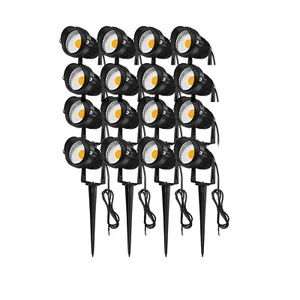 16 PCS 7W 12V LED Landscape Light 3000K Garden Outdoor Spotlight Lawn Lamps - Picture 1 of 11