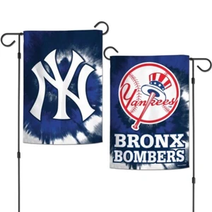 NEW YORK YANKEES TIE DYE BRONX BOMBERS 12"X18" 2-SIDED GARDEN FLAG WINCRAFT 👀 - Picture 1 of 1