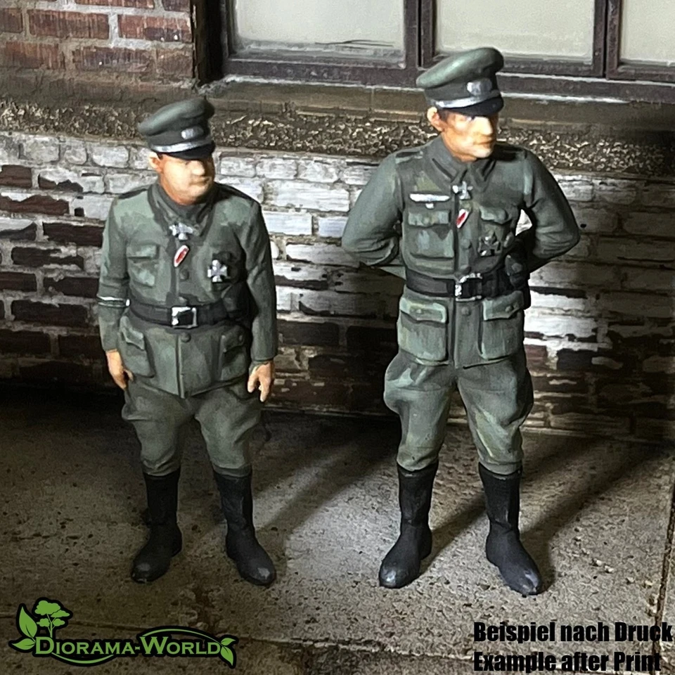 LASER CREATION-WORLD Offiziere WWII in Uniform - hochwertiges Modellbau Resin Figuren, Miniaturen Set