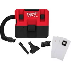 Milwaukee 1.6-Gal Wet/Dry Shop Vacuum 12-V Cordless w/ 3-Pack Fleece Dust Bags - Picture 1 of 1