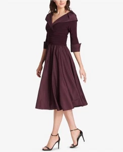 Jessica Howard Dress Womens 14 pe Fit & Flare Portrait Collar Evening Midi Black - Picture 1 of 4