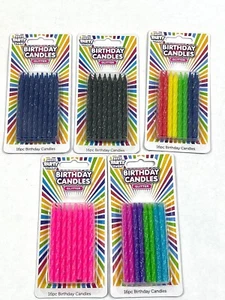 Velas de Cumpleaños - Brillo Metálico ROSA AZUL ESPALDA MULTICOLOR (Juego de 16) Elige - Imagen 1 de 25